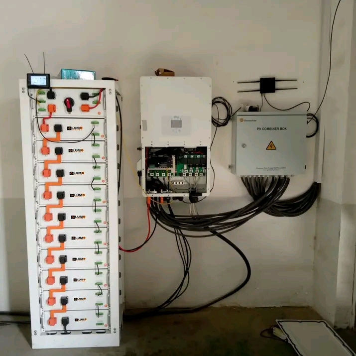 Lithium battery bank with PV combiner box